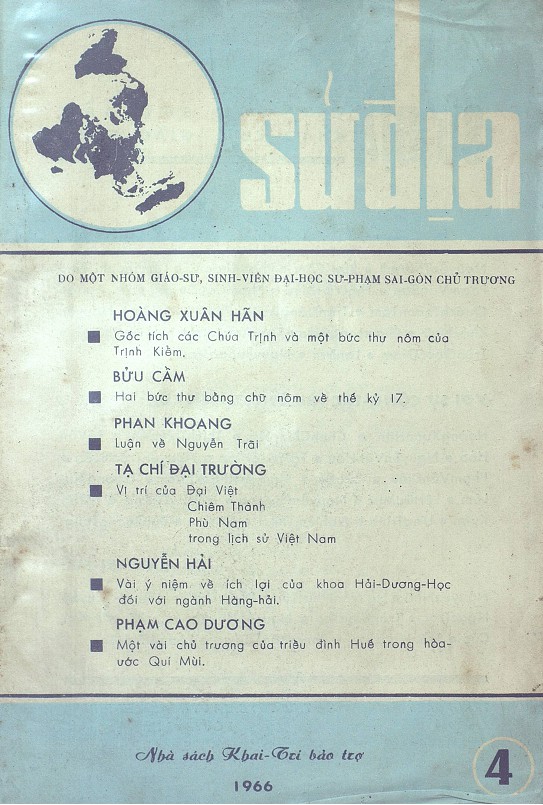 Tập San Sử Địa Tập 4 - Giáo Sư Sinh Viên Đại Học Sư Phạm Sài Gòn