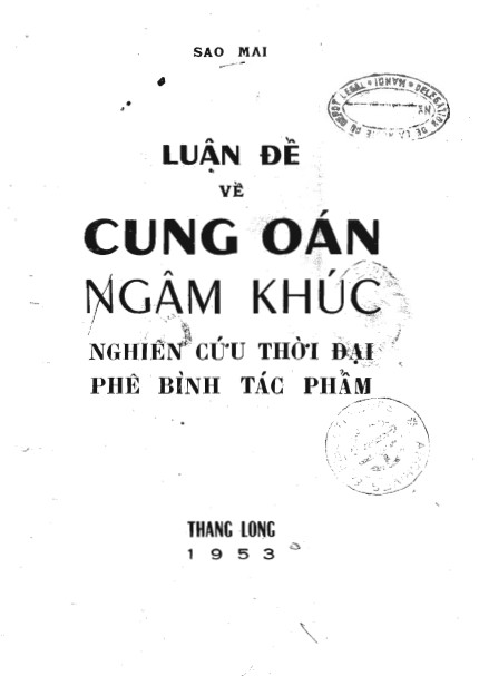 Luận đề về Cung Oán Ngâm Khúc - Sao Mai