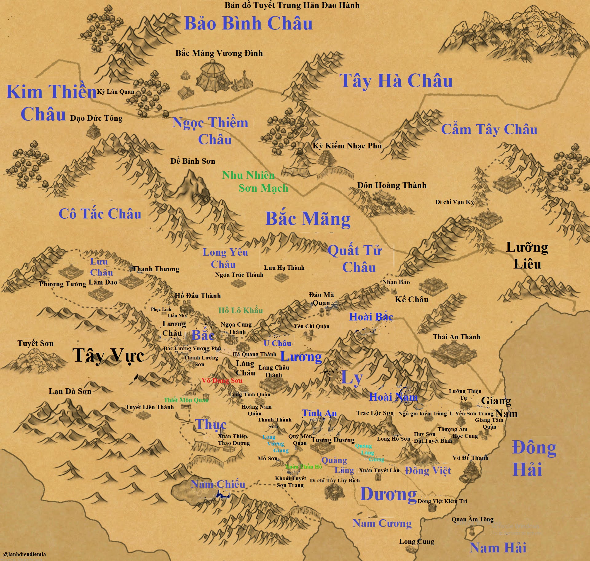 Bản đồ Tuyết Trung Hãn Đao Hành